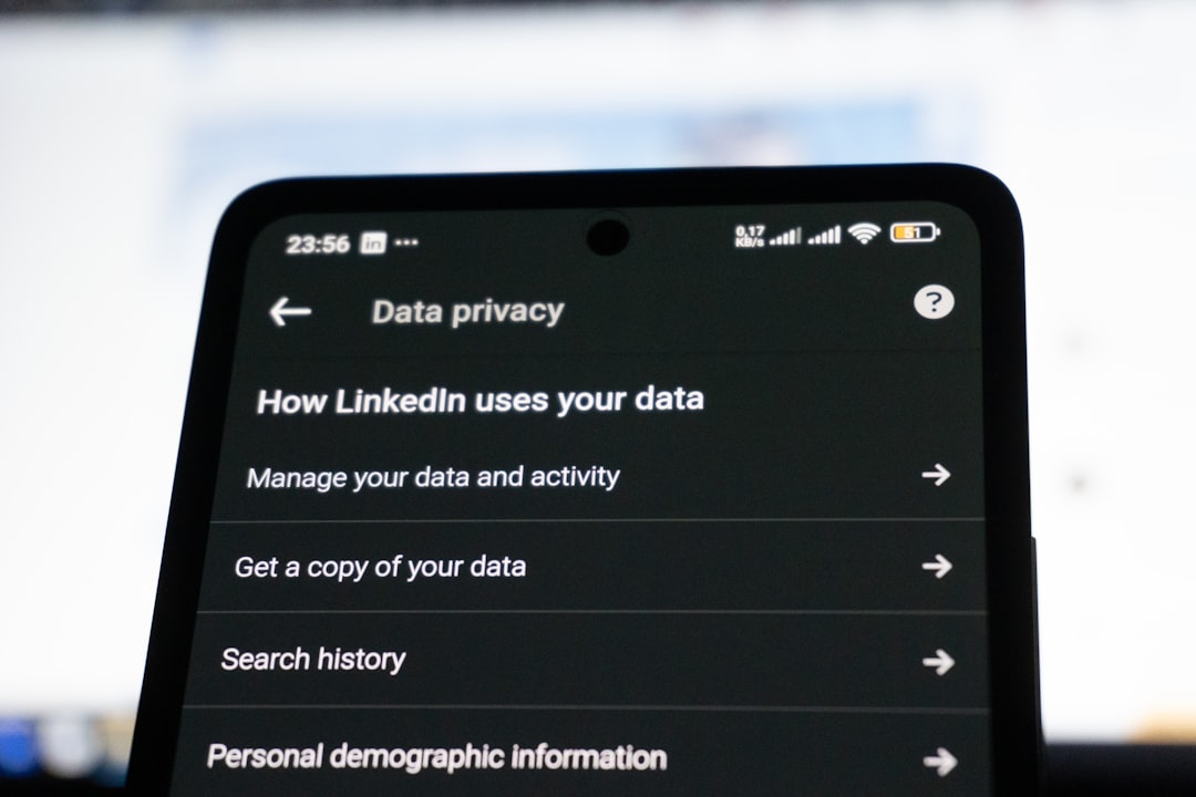 how to setup proxy in edge — Linkedin data privacy settings on a smartphone screen